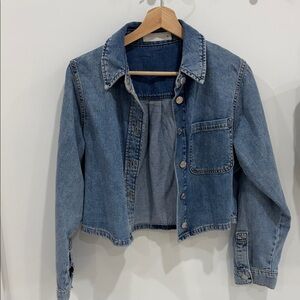 Zara Cropped Denim Shirt